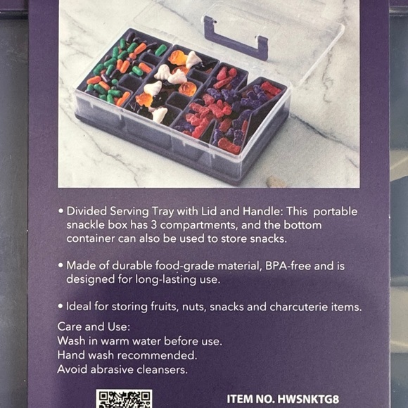 CWC Purple 3-Compartment Snack Box - Portable Food Storage - Picture 4 of 5